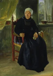 En kvinna från Blankenese, 1837 (olja på papper på kort)